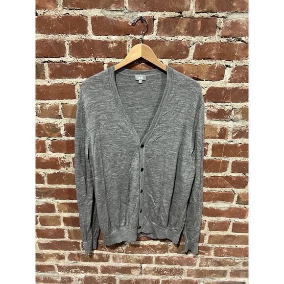 Uniqlo Mens Gray Long Sleeve Button Up Cardigan Sweater Size XL Knit - Picture 1 of 3